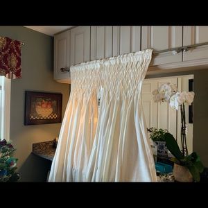 Ivory Cotton Smocked Curtains by Villa 4 Panels